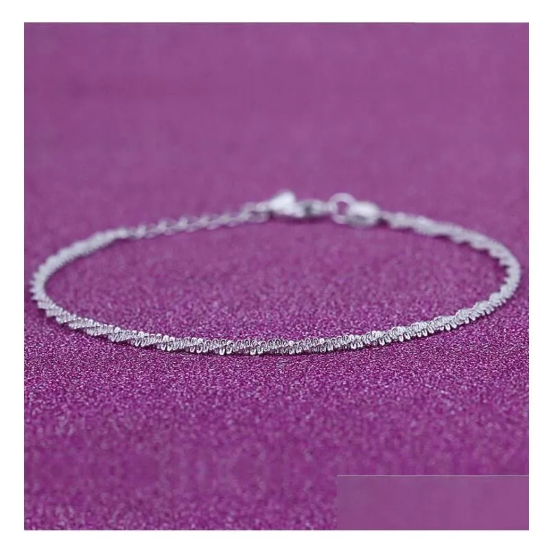  foot jewelry anklets silver anklet link chain for women girl foot bracelets fashion jewelry wholesale 