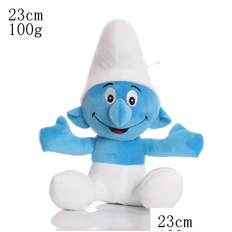 23Cm 6 Styles Cute Stuffed Plush Animal Toys Smurf Dolls Boys Animation Around Gift Home Accessories Children Christmas Dhciy