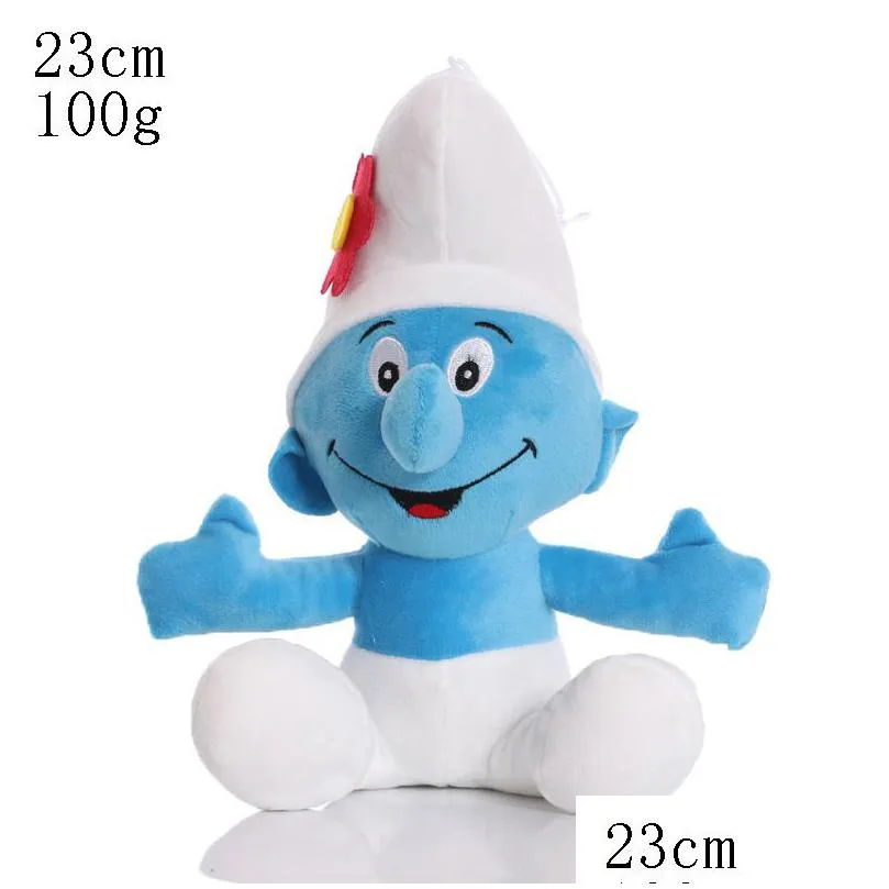 23Cm 6 Styles Cute Stuffed Plush Animal Toys Smurf Dolls Boys Animation Around Gift Home Accessories Children Christmas Dhciy