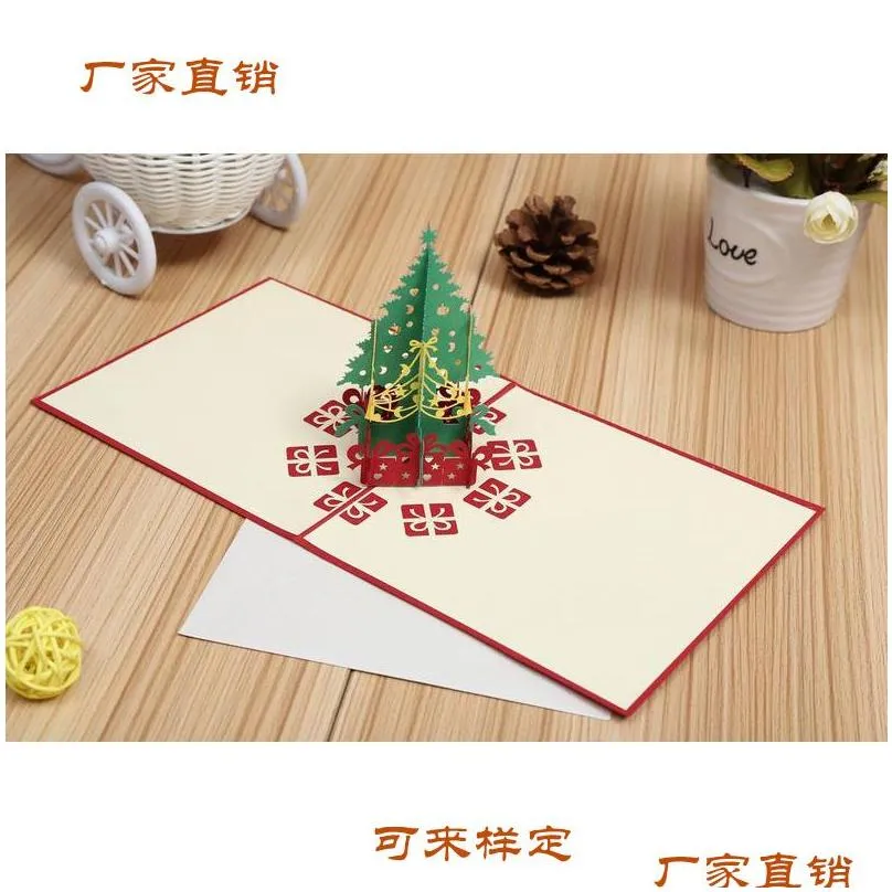 Party Favor Manufacturers Supply Of 3D Three-Nsional Party Favor Christmas Decoration Greeting Cards Gifts Diy Production Home Garden Dh3Zd