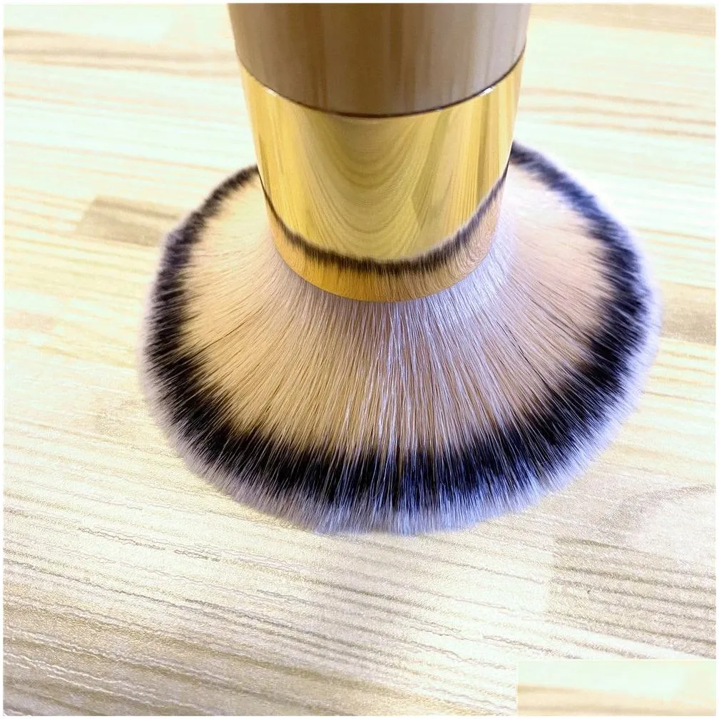 the buffer airbrush finish bamboo foundation makeup brush - dense soft synthetic hair flawless finishing beauty cosmetics brush tool