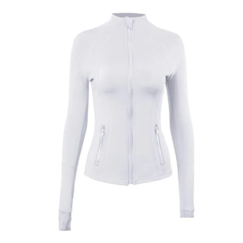 Yoga Outfit Lu-088 Women Yoga Jacket Clothes Top Slim Running Fitness Zipper Stand Collar Fit Long Sleeve Sports Training Quick Dry Ja Dhhkt