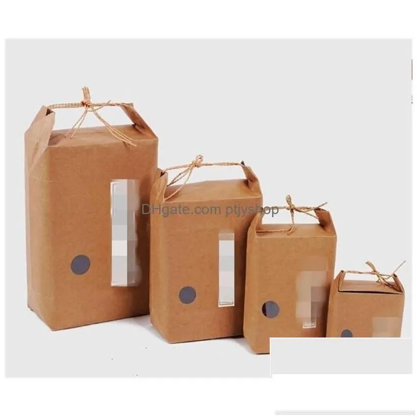 wholesale Packing Bags Rice Paper Bag Tea Packaging Cardboard Weddings Kraft Bags Food Storage Standing Packing 249 J2 Drop Delivery Office Sc