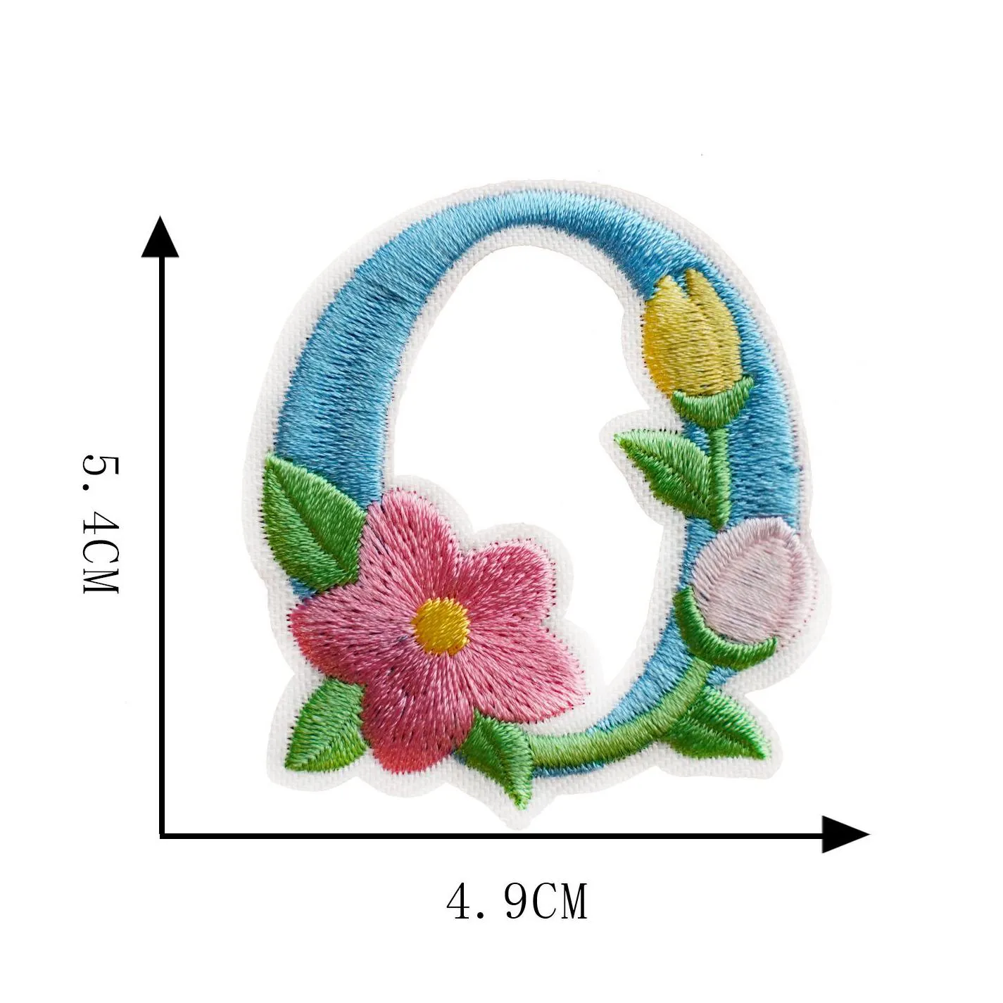 iron on flower letteres sewing notion embroidered letters a-z colorful flowers shape alphabet applique for clothes hat shirts bags diy