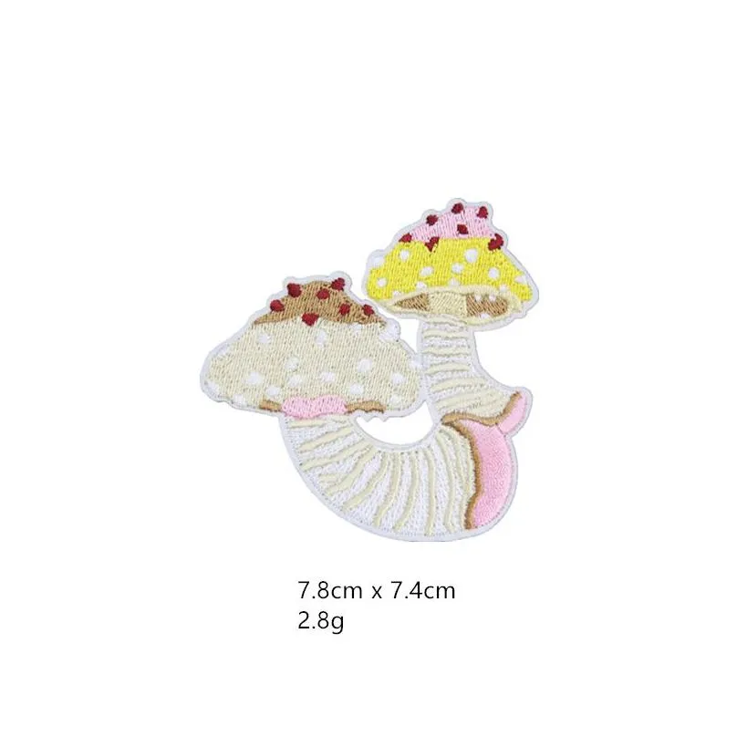 sewing notions mushroom applique embroideredes on kids clothes diy iron on for clothing shoes bags stickers cartoon badges