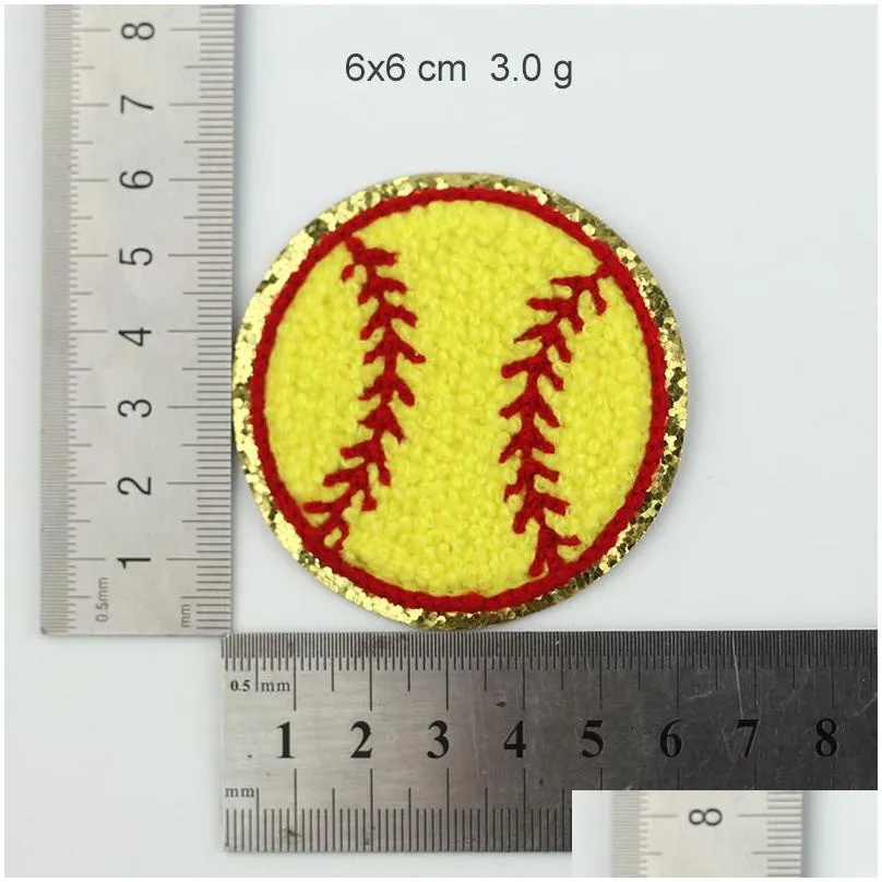 sewing notions a-z softball letter iron on glitter towel embroideryes alphabet applique for diy clothing hats garment accessories size