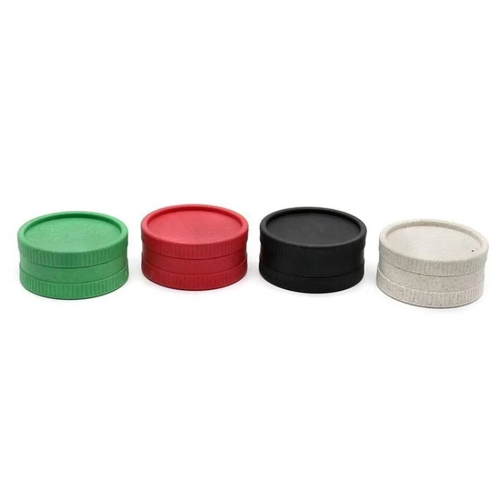 Herb Grinder 56Mm Biodegradable Pe Tobacco Herb Grinder Smoking Accessories 2-Layer Plastic Grass Grinders Cigarette Crusher Smoke Sho Dhpoh