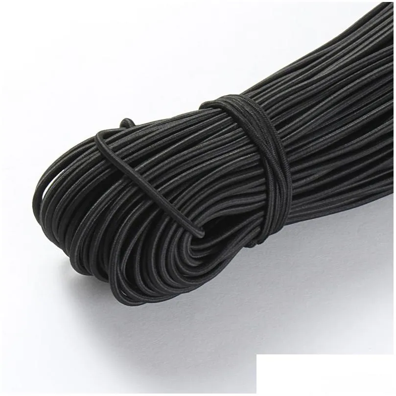 sewing notions high quality round elastic band cord elastics rubber white black stretch rope for sew garment diy accessories 1mm 2mm 3mm 4mm