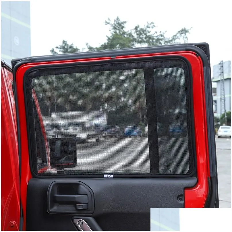 side window sunshades car curtain for jeep wrangler 2007-2017 insulation insect net for wrangler jk accessories side window sunshade