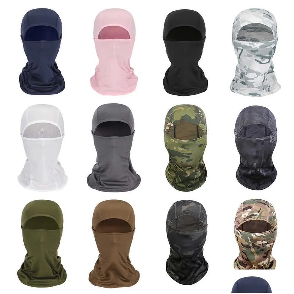 Cycling Caps & Masks Cycling Caps Masks Outdoor Clava Fl Face Mask Bicycle Ski Skiing Cloth Washable Sport Er Tactical Military Mascar Dho5W