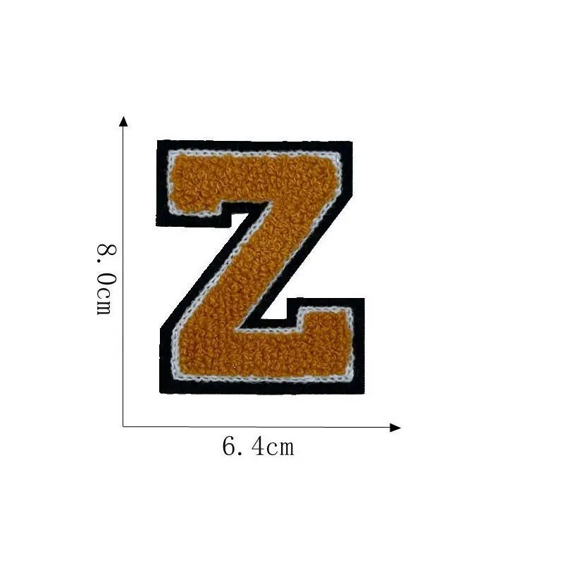 notions iron ones for clothing 3.1 inch ginger chenille english letter a-z iron repair alphabet sewing appliques clothing