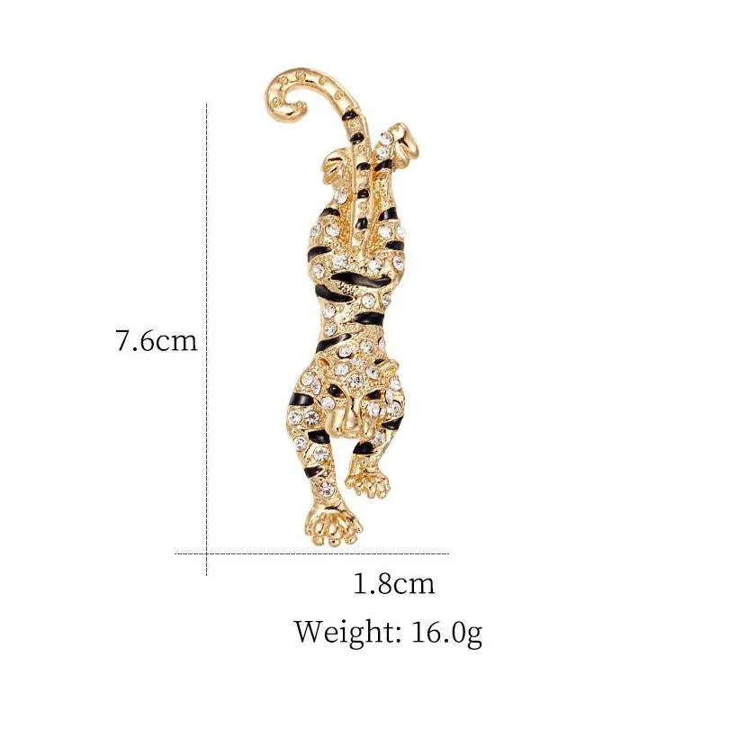 rhinestone tiger mens brooches alloy retro animal corsage clothing brooches for men pin wedding bridegroom jewelry accessories