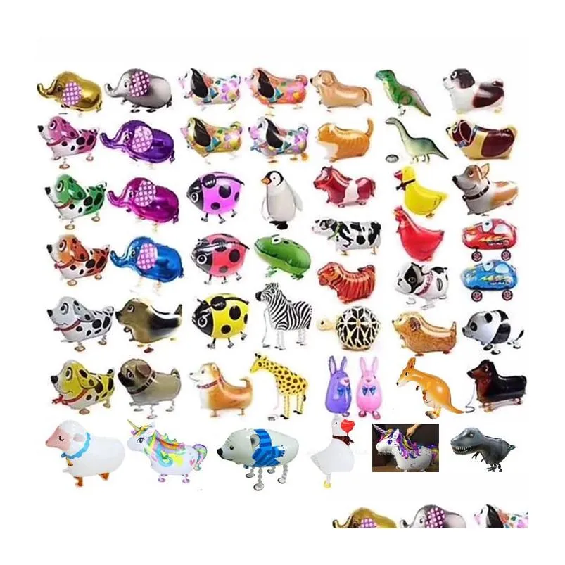 party favor cute walking animal helium balloons cat dog dinosaur air ballons birthday decorations kids adult event party decoration balloon