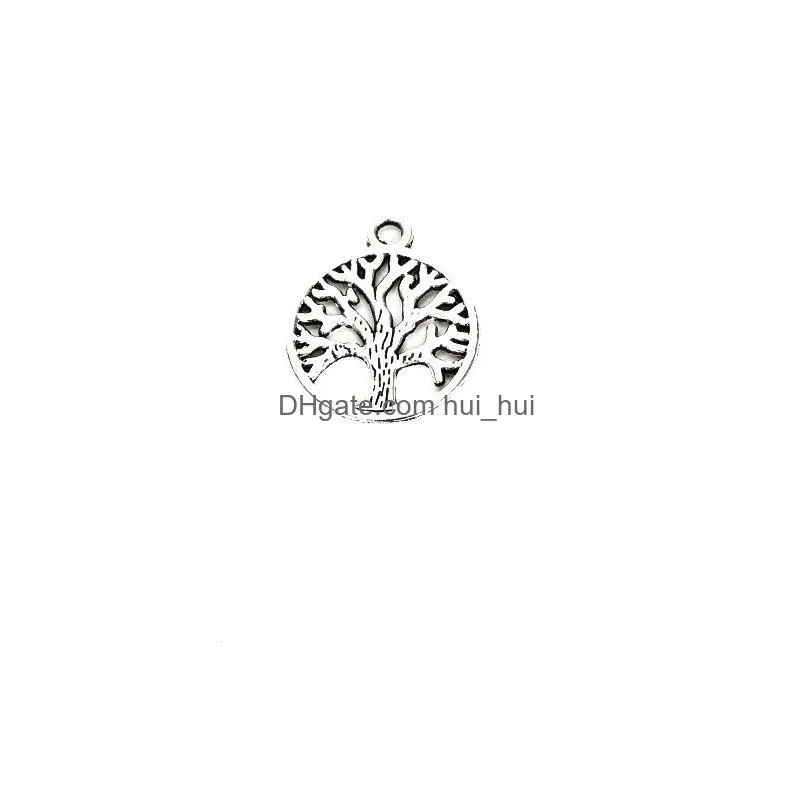 100pcs lot vintage tibetan silver tree of life charms pendants 24mm charms for jewelry making diy bracelet necklace223w