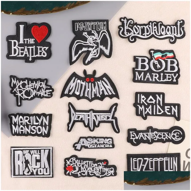 notions sew iron ones punk white letter embroidered for motorcycle biker jacket cool appliques sticker diy bags hats jeans