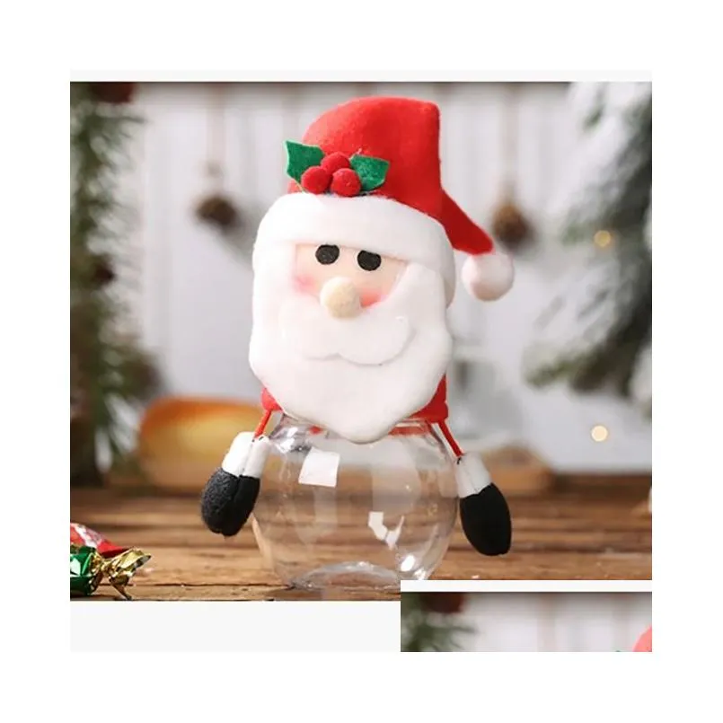 Christmas Decorations Plastic Candy Jar Christmas Theme Small Gift Bags Box Crafts Home Party Decorations Home Garden Festive Party Su Dhgfe