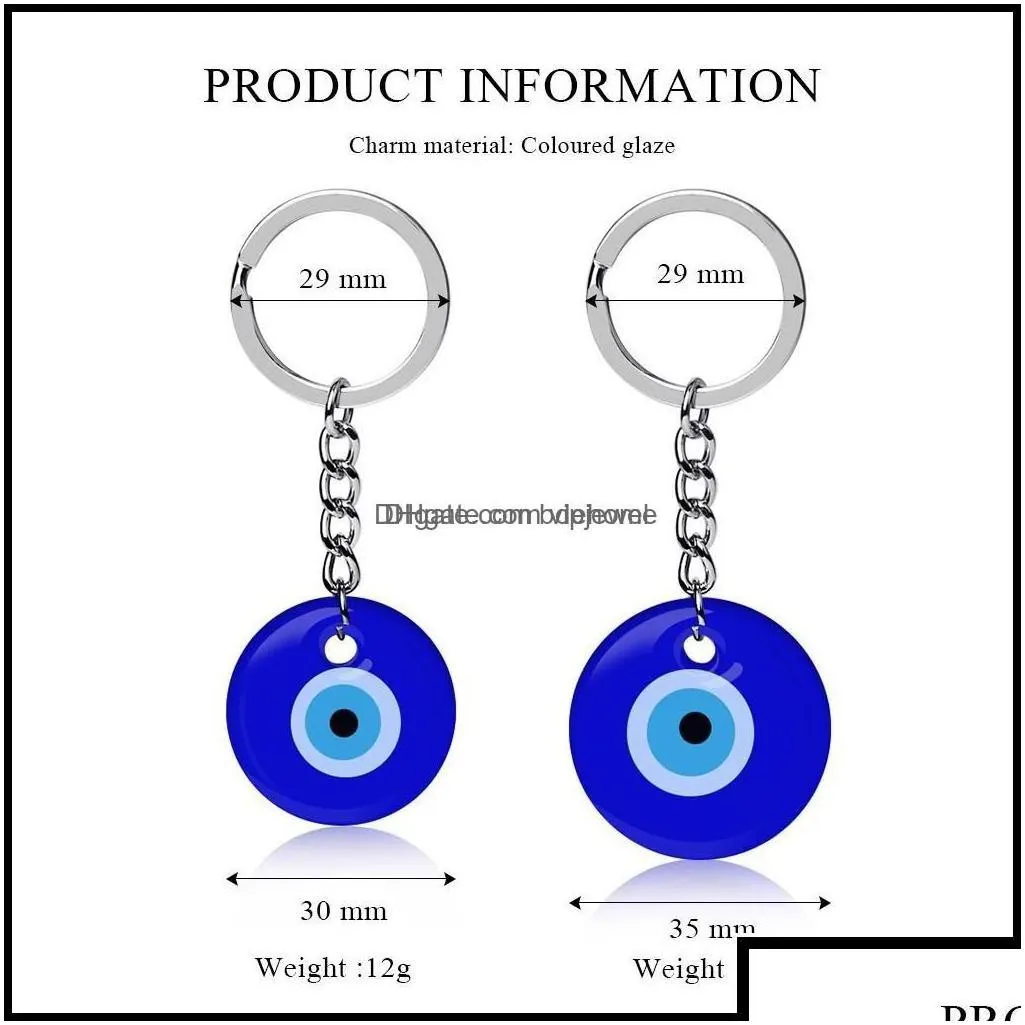 key rings key rings jewelry turkish evil blue eye keychain car ring amet lucky charm hanging pendant jewerly drop delivery 2021 jjc5w