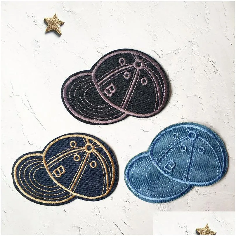 notions hats pattern embroidered iron on elbow denimes appliques cartoon animans fabric colthing accessories badge diy for kids clothes jeans