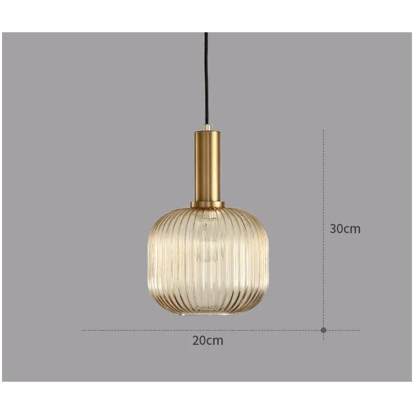 Pendant Lamps Europe Vintage Colorf Glass Luxury Pendant Light Lighting For Restaurant Dining Room Bedroom Bedside Home Ceiling Hangin Dhqyb