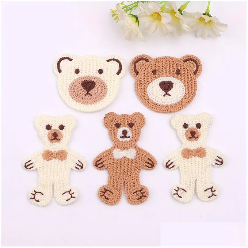 notions knitting cartoon bear rabbit embroidered sewing applique diy clothes hat shoes decor accessories