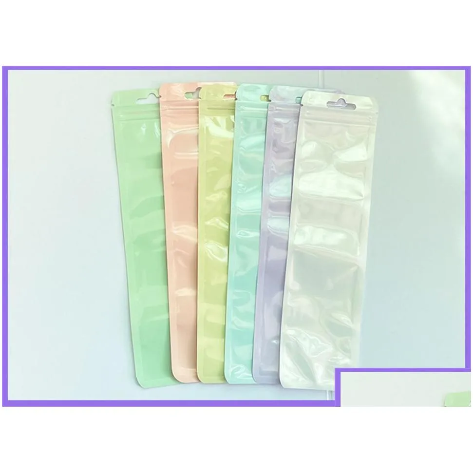 Packing Bags Wholesale 100Pcs Resealable Packaging Bags Small Mylar Plastic With Clear Window For Candy Coffee Beans Tea Dried Flowers Dhw28