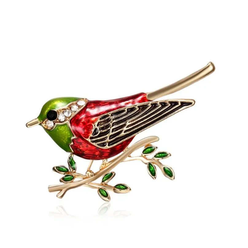 fashion animal bird brooch for women branch painting oil alloy pins men diamond clothing brooches pins jewelry accessories