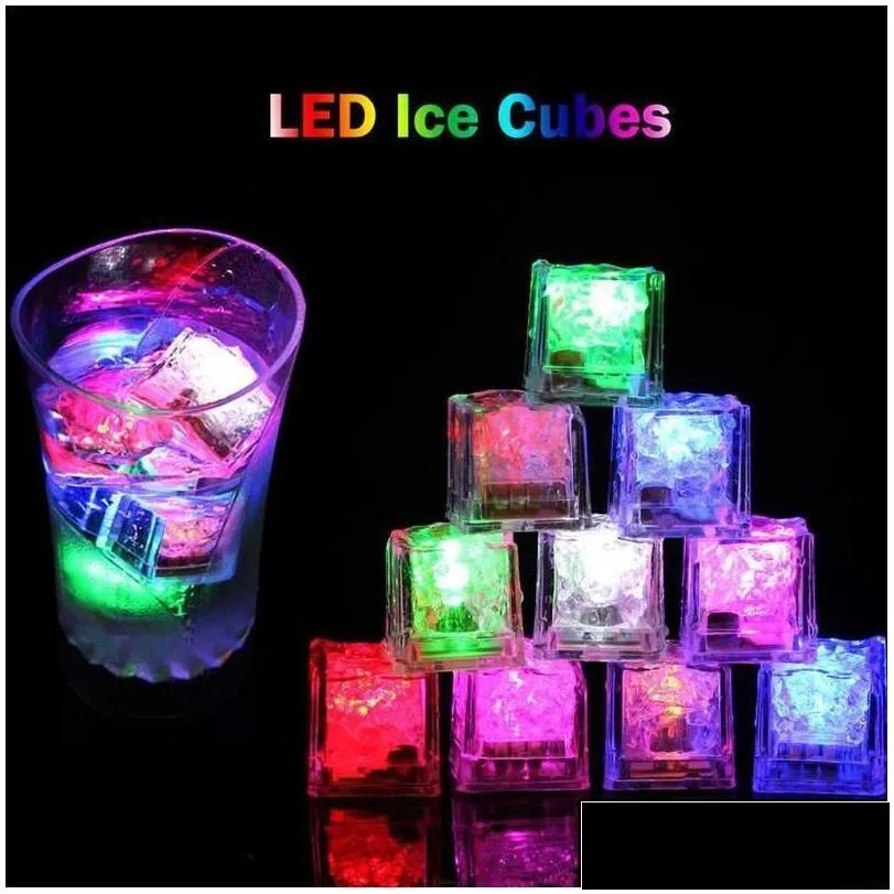 night lights mini led party square color changing ice cubes glowing blinking flashing novelty supply bb for wedding bar dhkgm