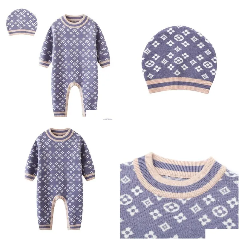 Jumpsuits Baby Rompers Designer Kids Long Sleeve Cotton Jumpsuits Infant Girls Cashmere Knitting Romper Baby, Kids Maternity Baby Kids Dh63I