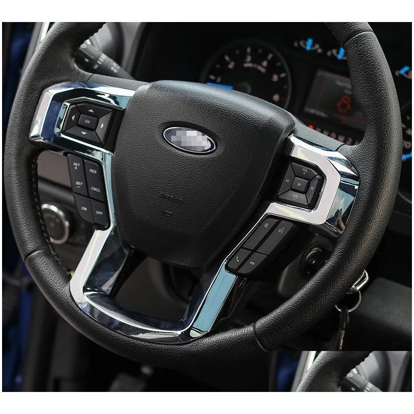 abs large steering wheel trim decoration accessories for ford f150 2015 up car styling interior accessories