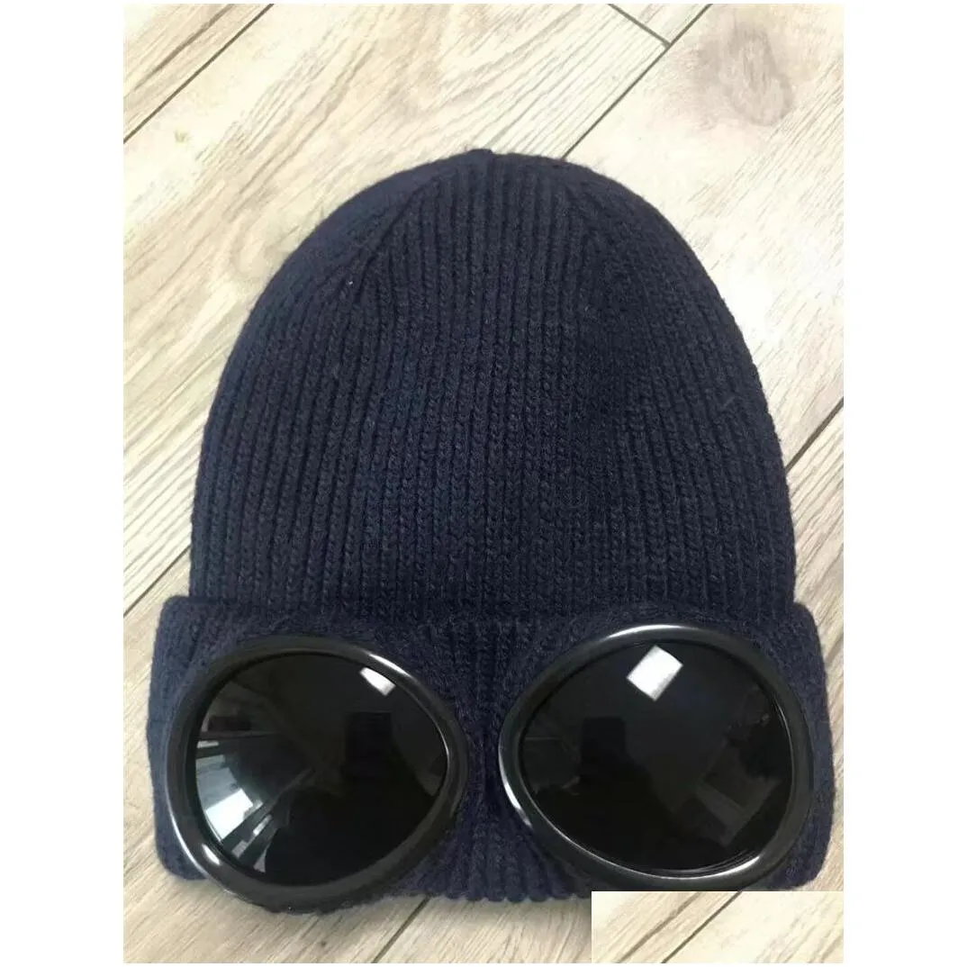 two glasses  beanies autumn winter warm ski hats knitted thick skull caps cp hat goggles beanies2856774