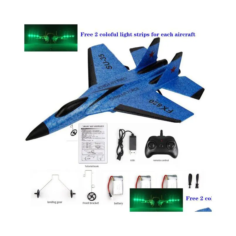 Electric/Rc Aircraft Rc Foam Su-35 Plane 2.4G Radio Control Glider Remote Airplane Boys Toys For Children Ot8Dn