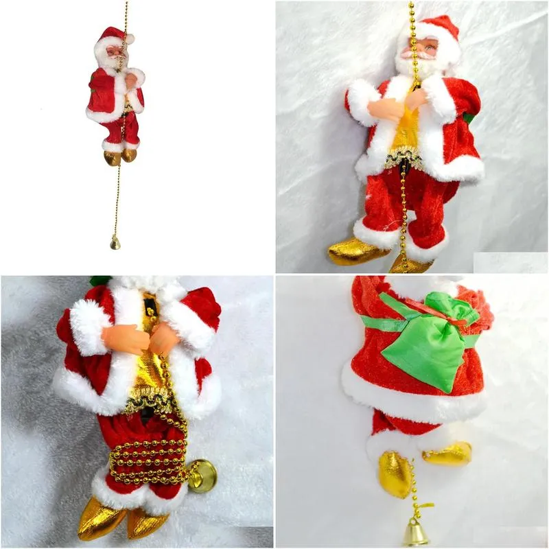 Christmas Decorations Christmas Decorations Creative Electric Climbing Ladder Santa Claus Figurine Ornament Xmas Nordic Romantic Gifts Dhtpg