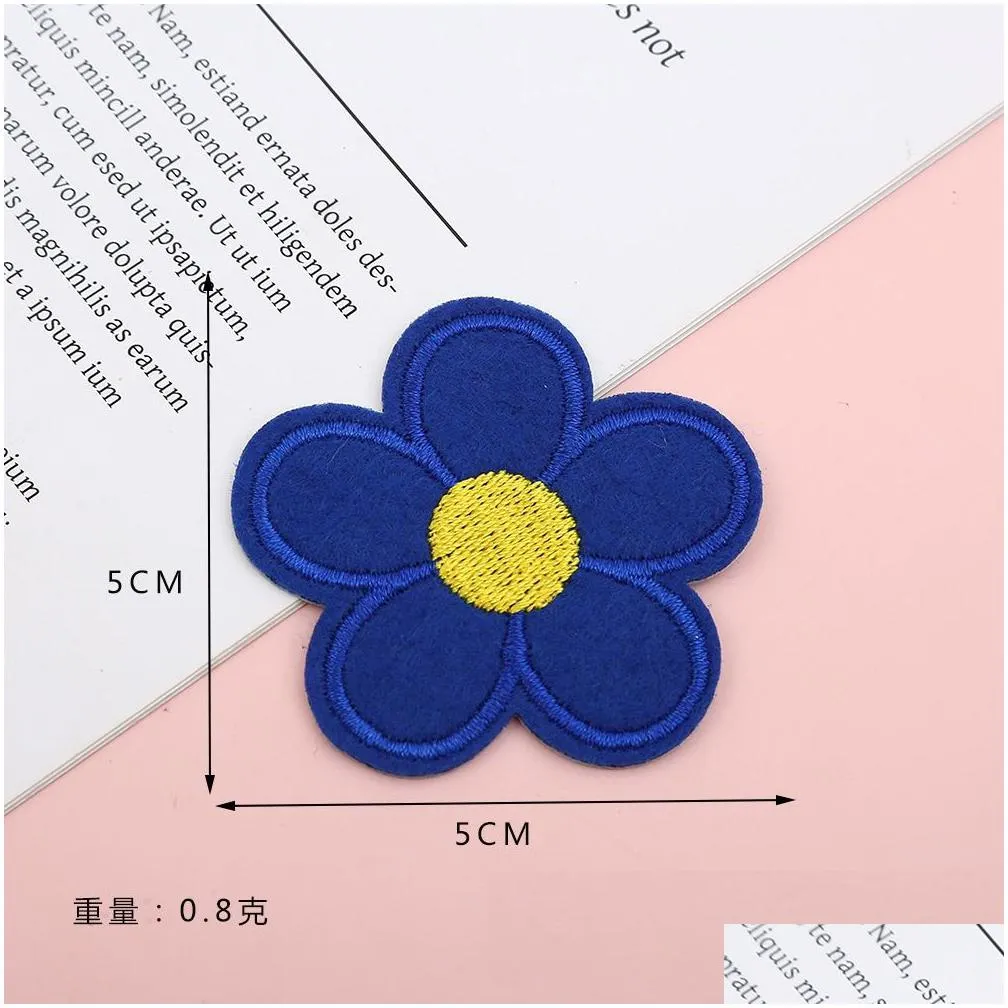 notions colorful flower iron ones embroidered decorate repaires appliques for clothing t-shirt hats bags jackets