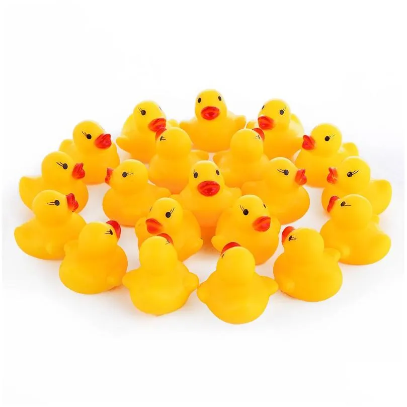 Baby Bath Toys Wholesale Cartoon Rubber Duck Baby Bath Toys Water Fun Bathtub Toy Floating Ducks Squeeze With Sounds Toys Gifts Learni Dhhnx