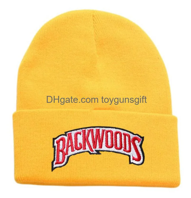 1pcs new knitted hat backwoods lettering cap women winter hats for men warm fashion solid hiphop beanie