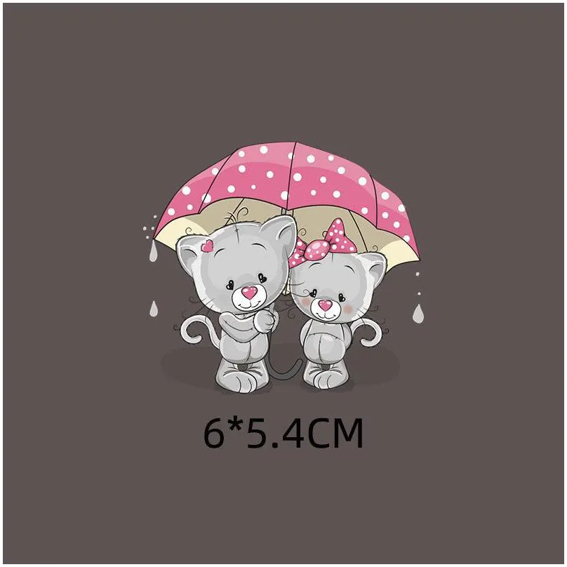 notions kids iron ones cute unicorn rabbit heat transfer stickers with colorful pattern appliques design decoration washable for t-shirt jeans