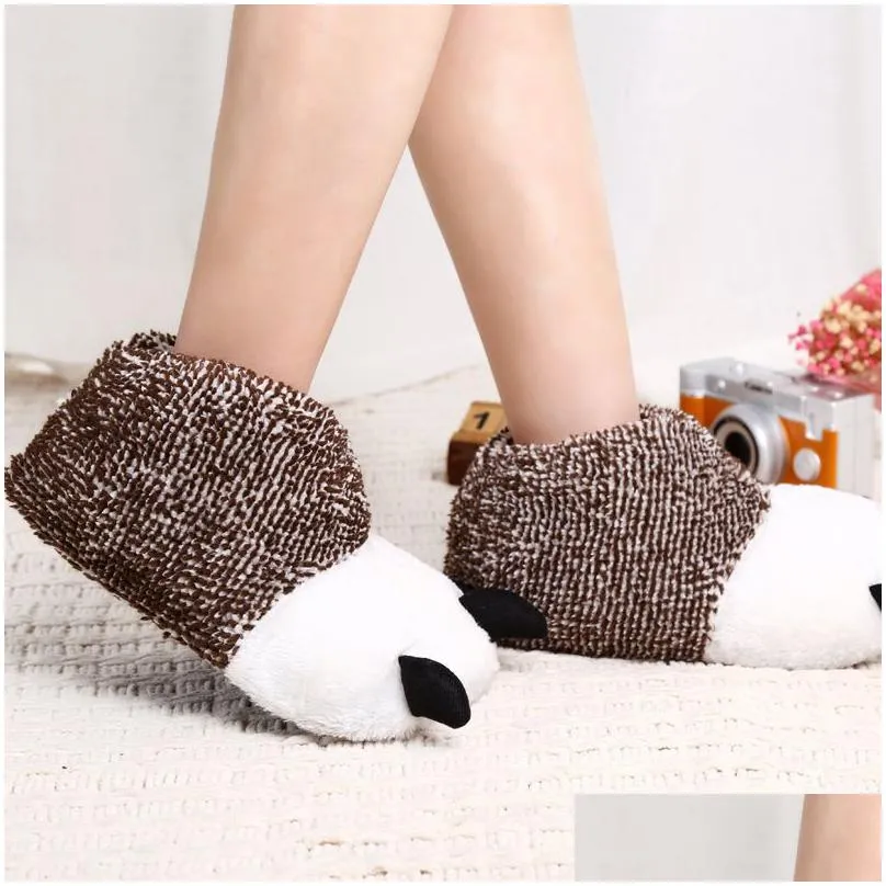 Wholesale Manufacturer Of Super Soft Plush Claw Shoes In Autumn And Winter Cute Bear Cotton Slippers Couple Otyjp