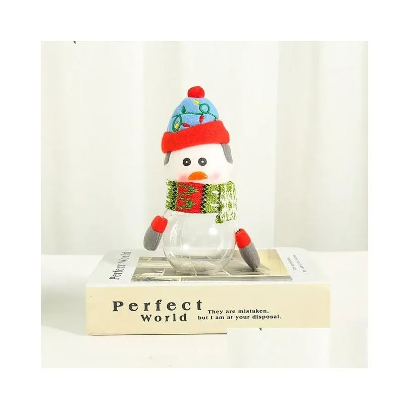 Christmas Decorations Plastic Candy Jar Christmas Theme Small Gift Bags Box Crafts Home Party Decorations Home Garden Festive Party Su Dhgfe