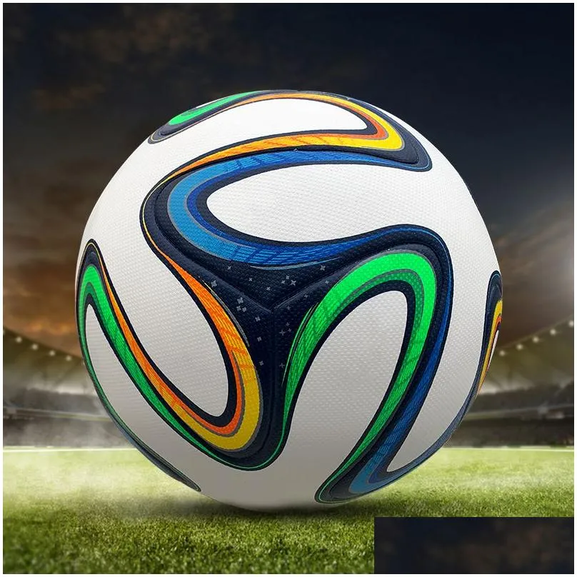 Balls Balls Official Match Football Ball Size 5 Soccer Sports Wear Resistance Training Bola De Futebol Quality Futbol 221102 Sports Ou Dhlyw