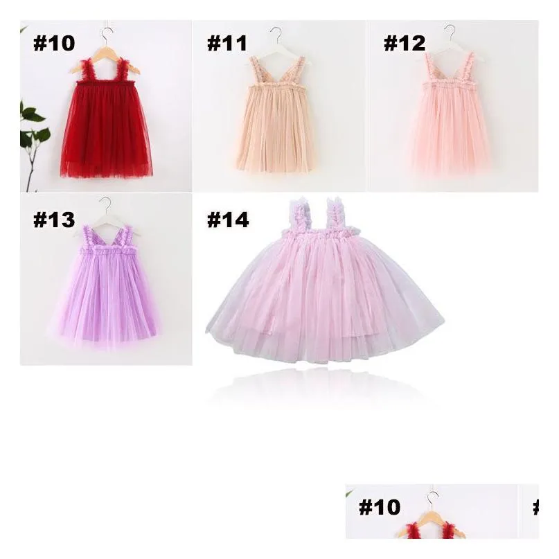 Girl`S Dresses Baby Girls Sling Lace Dress Children Agaric Mesh Tutu Princess Dresses Summer Boutique Kids Clothing 6 Colors Baby, Kid Dhb3L