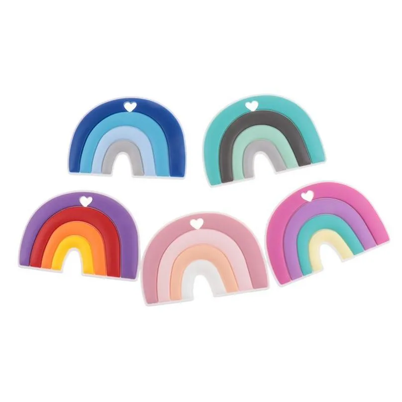 Soothers & Teethers 10Pcs Rainbow Teethers For Babies Sile Teether Teeth Pacifier Chain Accessories Care Baby Shower Gifts Bpa 220407 Dhco5
