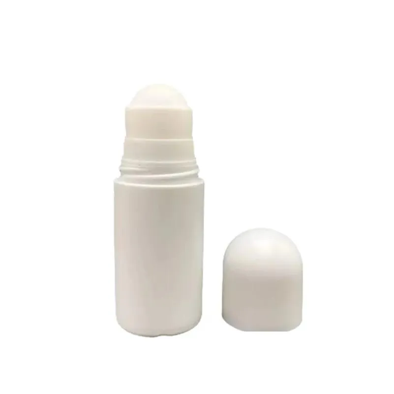 wholesale wholesale 50ml hdpe plastic deodorant roller bottles white empty roll on bottle 50cc rol-on ball bottle perfume lotion light