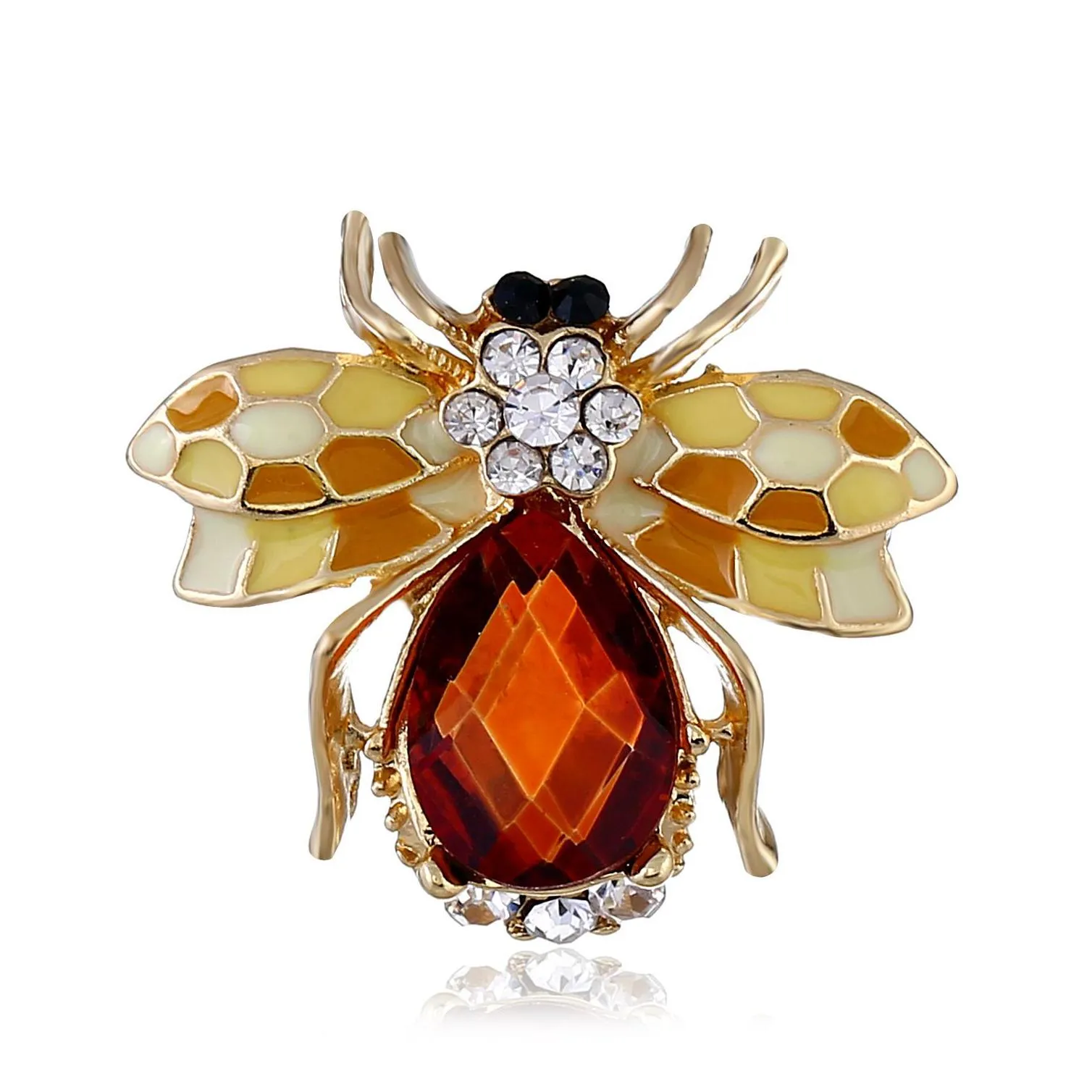 crystal diamond uniform pins animal insect thorn horse needle small bee retro cartoon brooches for wedding party dress