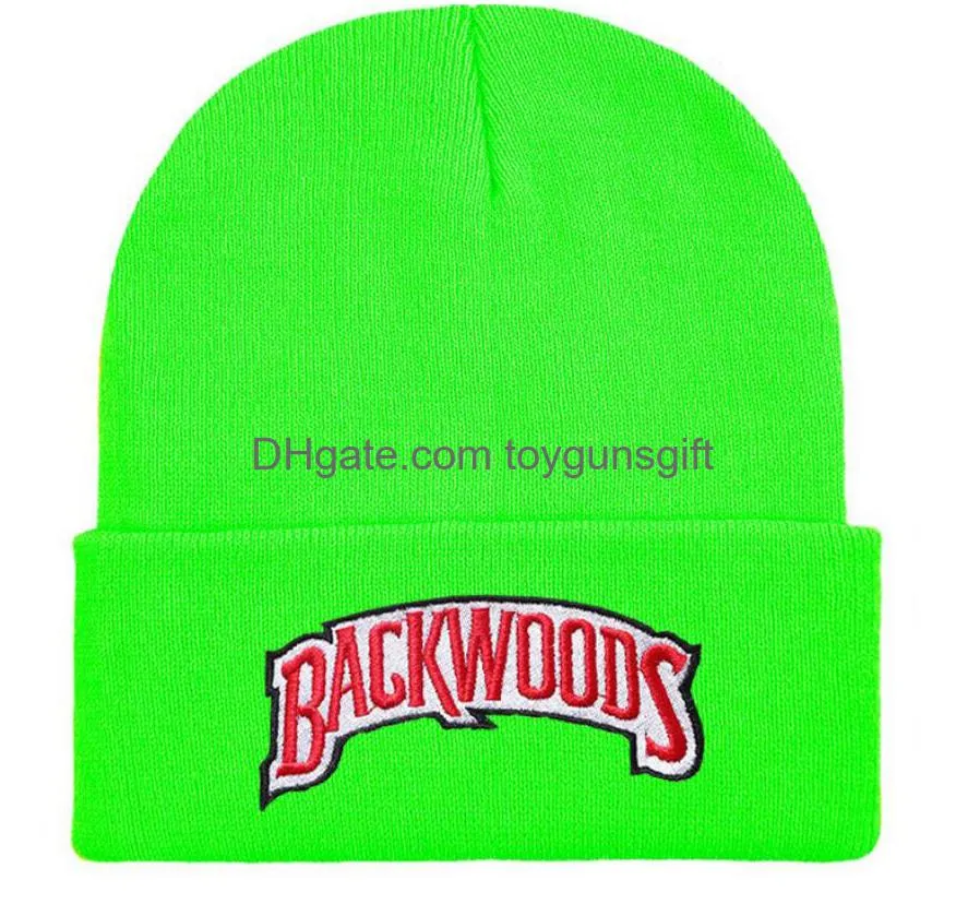 1pcs new knitted hat backwoods lettering cap women winter hats for men warm fashion solid hiphop beanie