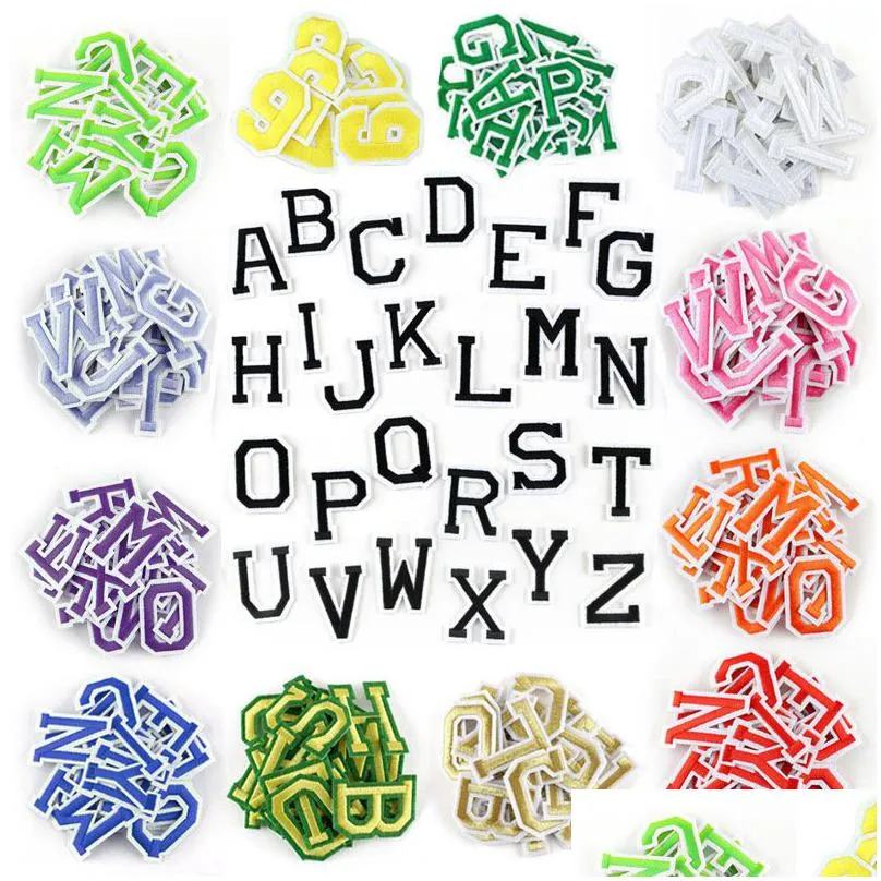 sewing notions 16 colors a-z english alphabet letter embroideredes iron sew on applique clothes hats bags diy garment