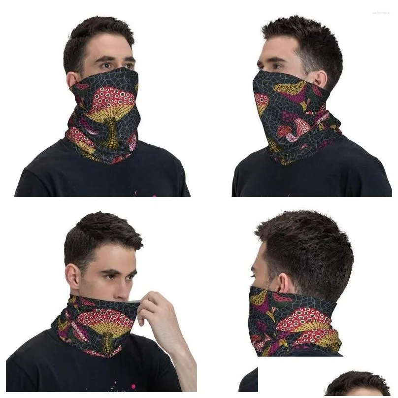 Bandanas Bandanas Yayoi Kusama Bandana Neck Gaiter Uv Protection Face Scarf Er Women Men Abstract Art Headwear Tube Fashion Accessorie Dhfeo