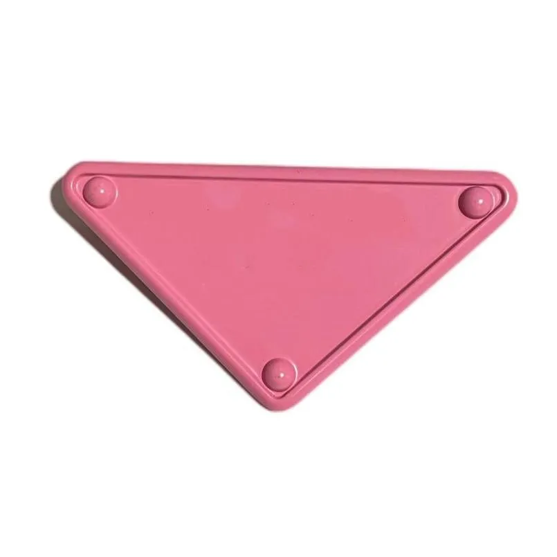 8 colors designer p version brooches men women triangle english letters diy badge logo brooch pin buckle bag clothing decoration