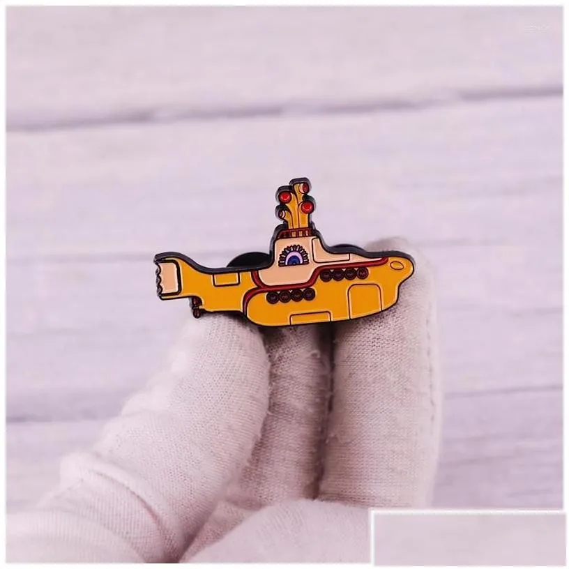 pins brooches brooches yellow ssubmarine enamel pin music badge backpack decoration jewelry jewelry dhrwq