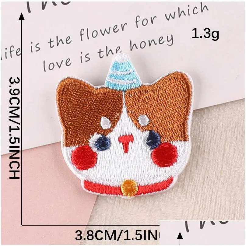 sewing notions cat iron ones self adhesive diy decoration or repair cute animal embroidered appliques for clothing backpacks jeans t-shirt caps