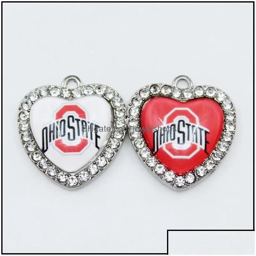 charms us ncaa football university team ohio state buckeyes dangle charm diy necklace earrings bracelet bangles buttons sp jewelshops